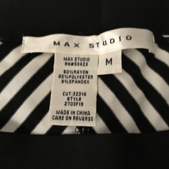 Max Studio Black and White Stripe A-Line  Skirt - Picture 4 of 4